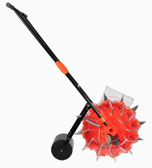 ভুট্টা মটরশুটি চিনাবাদাম বীজ রোপণকারী মেশিন হ্যান্ড পুশ ড্রাম শস্য সীডার